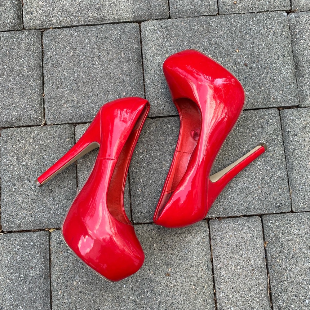 Red Patent Pumps